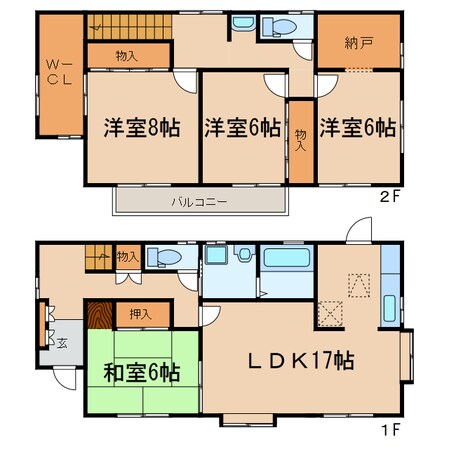 勝川新町2丁目貸家の物件間取画像